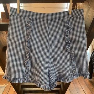 Blue gingham shorts